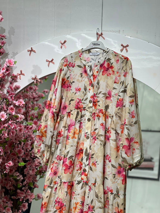 فستان فلو قماش ثقيل