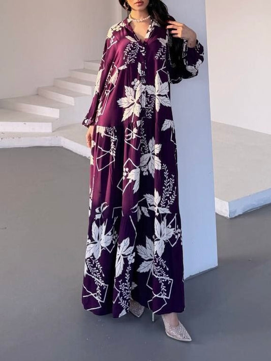 فستان فلو معرق بنفسجي