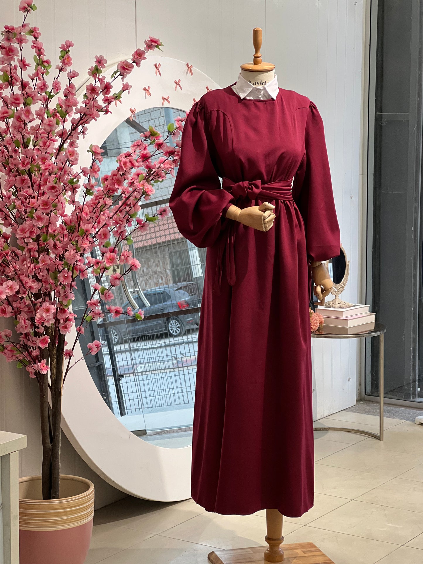 فستان زم (خمري) نمر كبيرة
