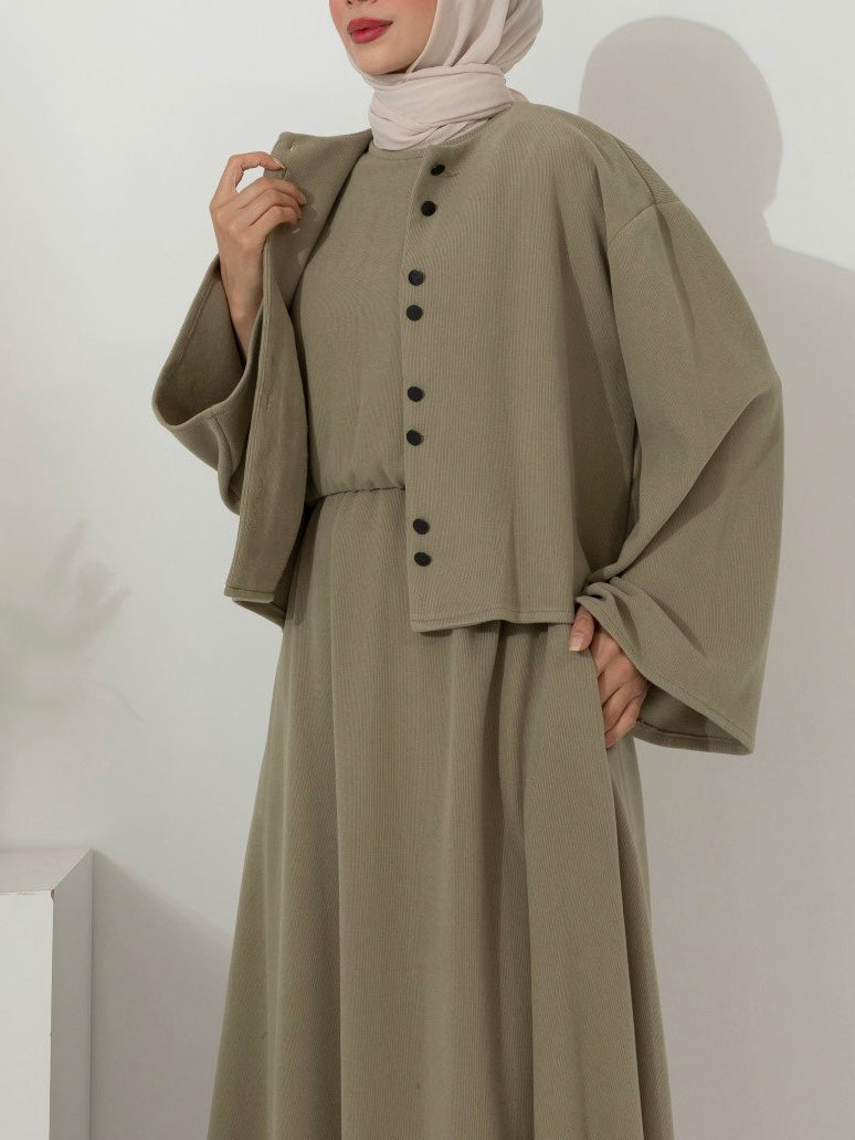فستان مع جكيت (زيتي)