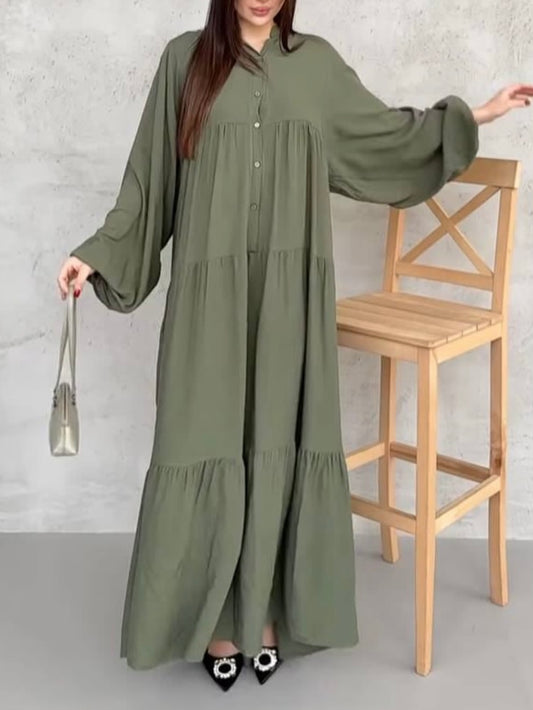 فستان فلو سادة (زيتي)