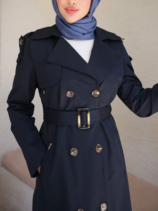 ترانشكوت طويل (كحلي)