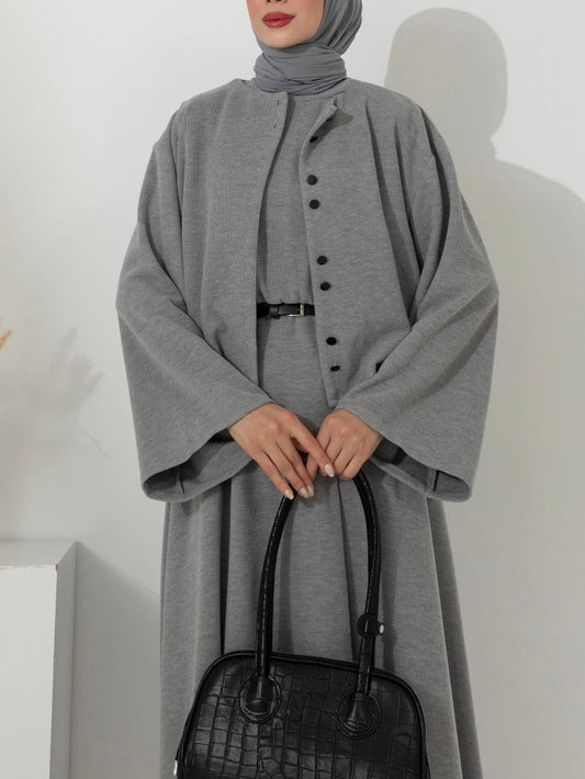 فستان مع جكيت (رمادي)