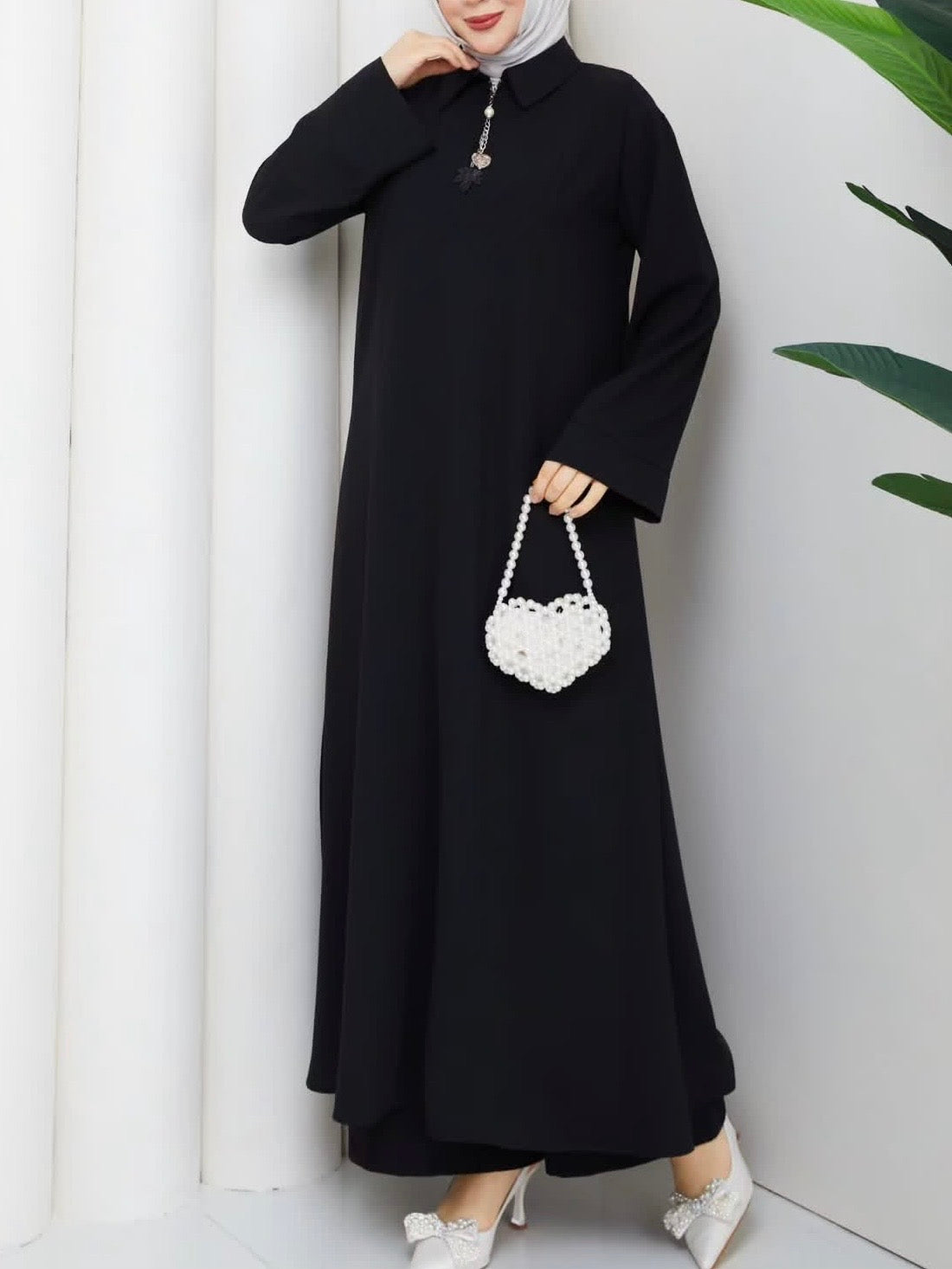 طقم قطعتين طويل اسود