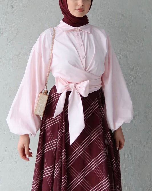 طقم قطعتين قميص و تنورة (زهر)