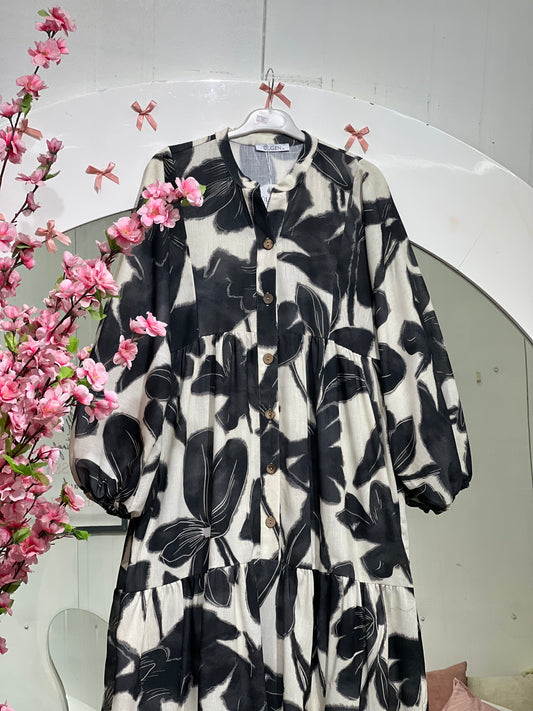 فستان فلو قماش ثقيل