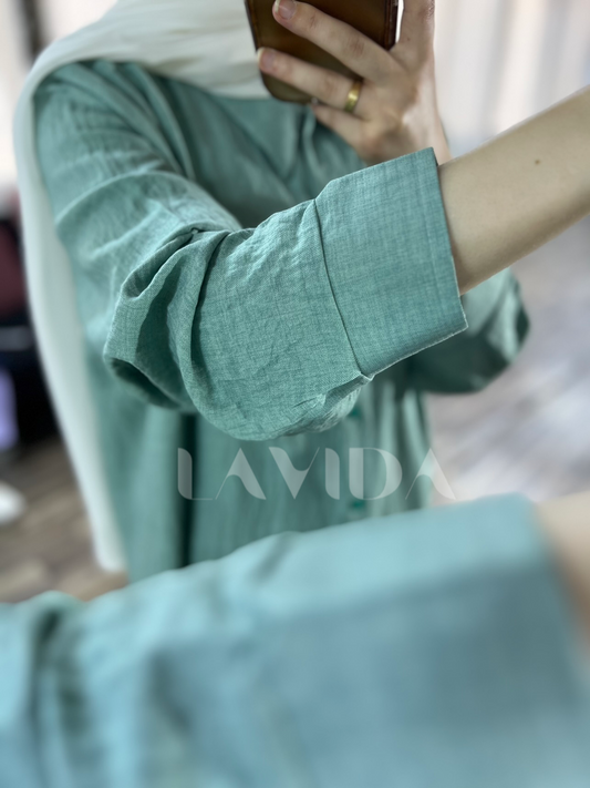 قميص طويل فيروزي