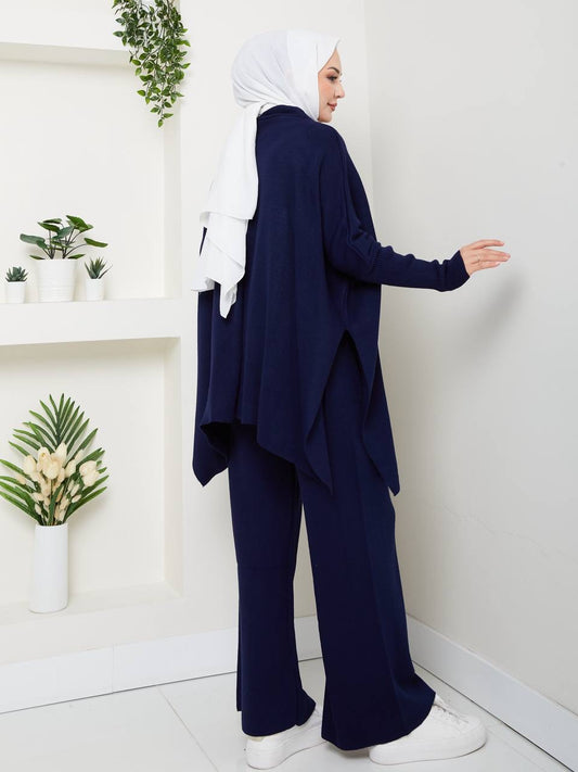 طقم قطعتين مصوف (كحلي)