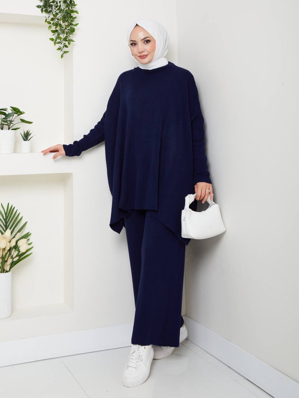 طقم قطعتين مصوف (كحلي)