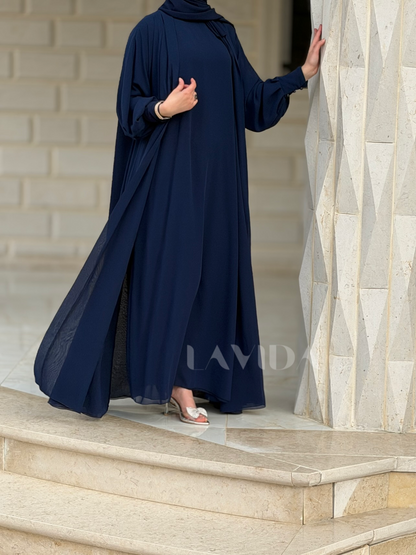 عباية شيفون كلوش (مع شال بنفس اللون هدية)