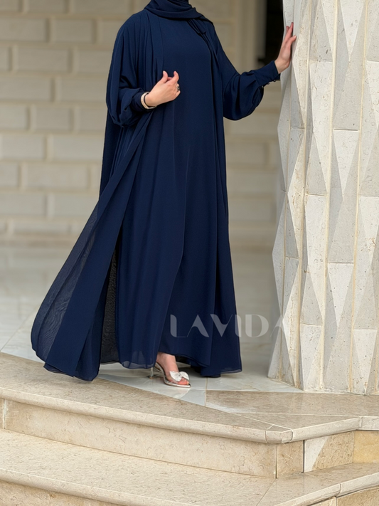 عباية شيفون كلوش (مع شال بنفس اللون هدية)