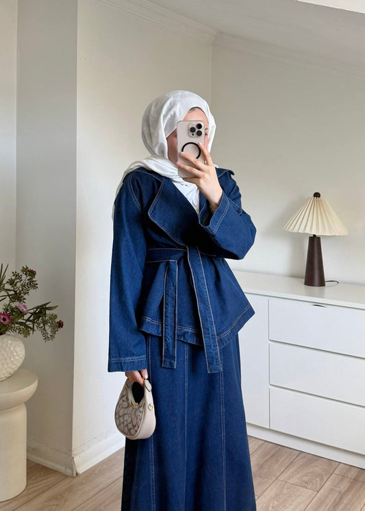 طقم جينز جكيت و تنورة