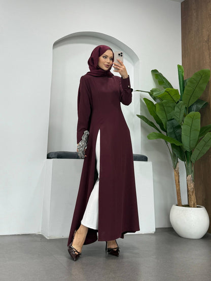 فستان مع سحّاب جانبي يمكن فتحه