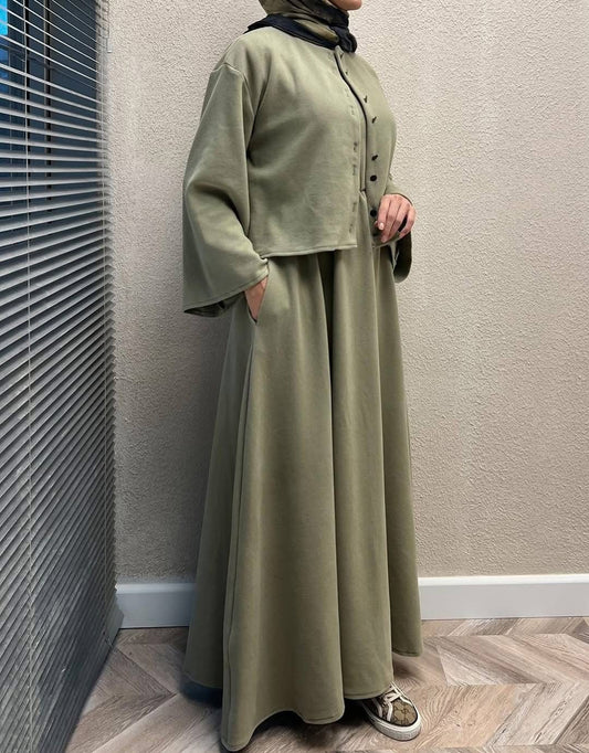 فستان مع جكيت (زيتي)