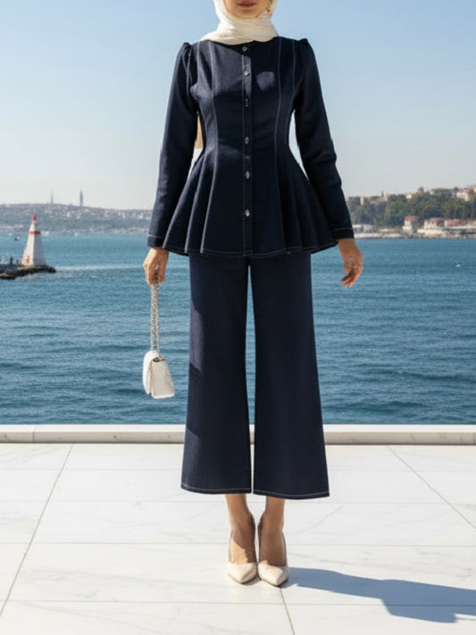 طقم جينز بنطلون و جكيت