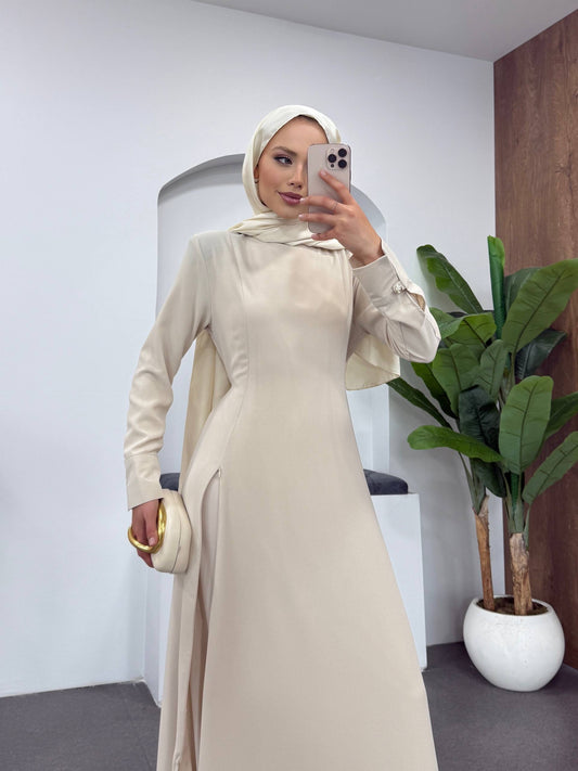 فستان مع سحّاب جانبي يمكن فتحه