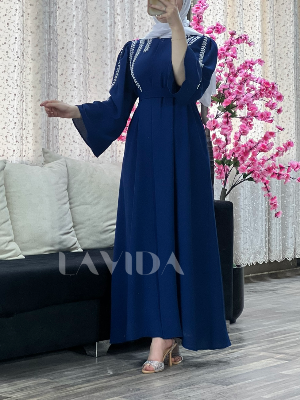 فستان على شكل عباية (كحلي)