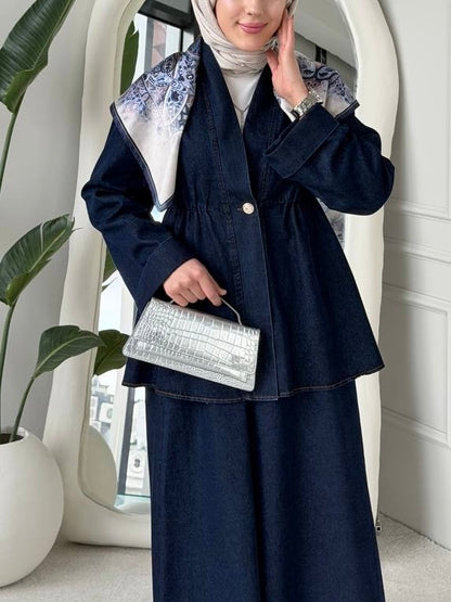 طقم ٣ قطع (جكيت و تنورة و فولار)