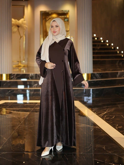 عباية مخمل بني