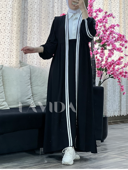 عباية مع فستان سبور (اسود)