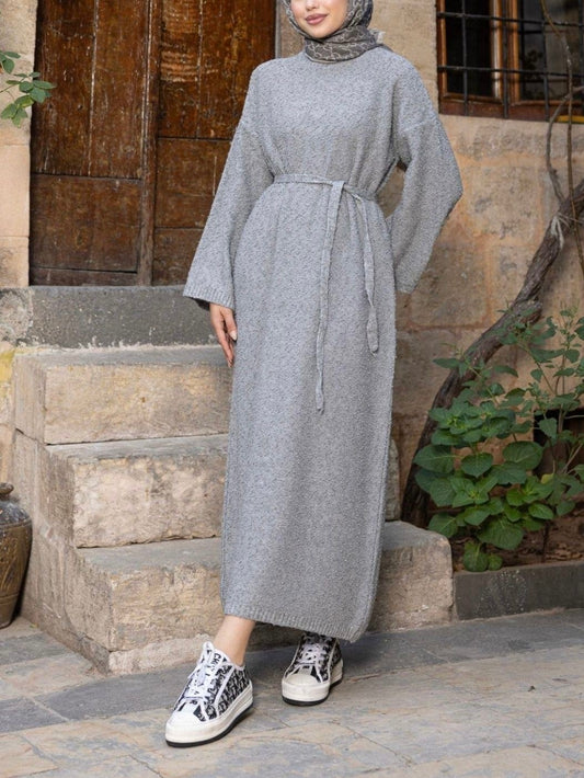 تونيك صوف بارز رمادي