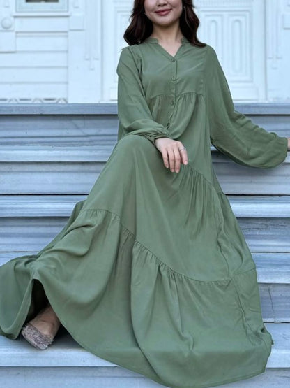 فستان فلو سادة (زيتي)