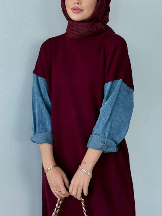 فستان مصوف وجينز