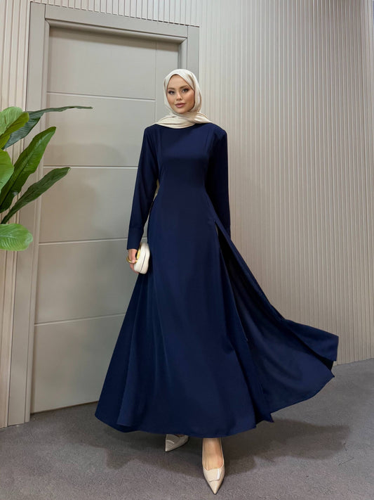 فستان مع سحّاب جانبي يمكن فتحه