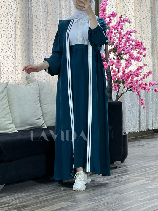 عباية مع فستان سبور (تركواز)