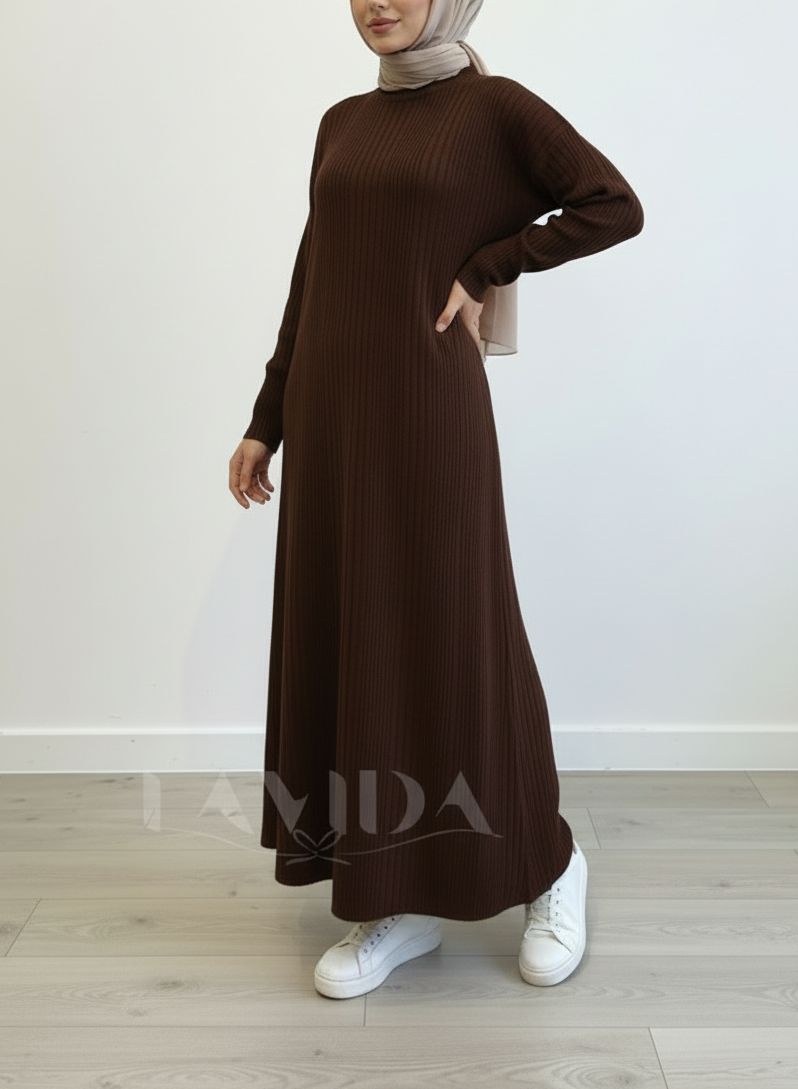 فستان بيسك بني