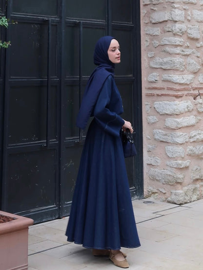 طقم جينز قميص و تنورة