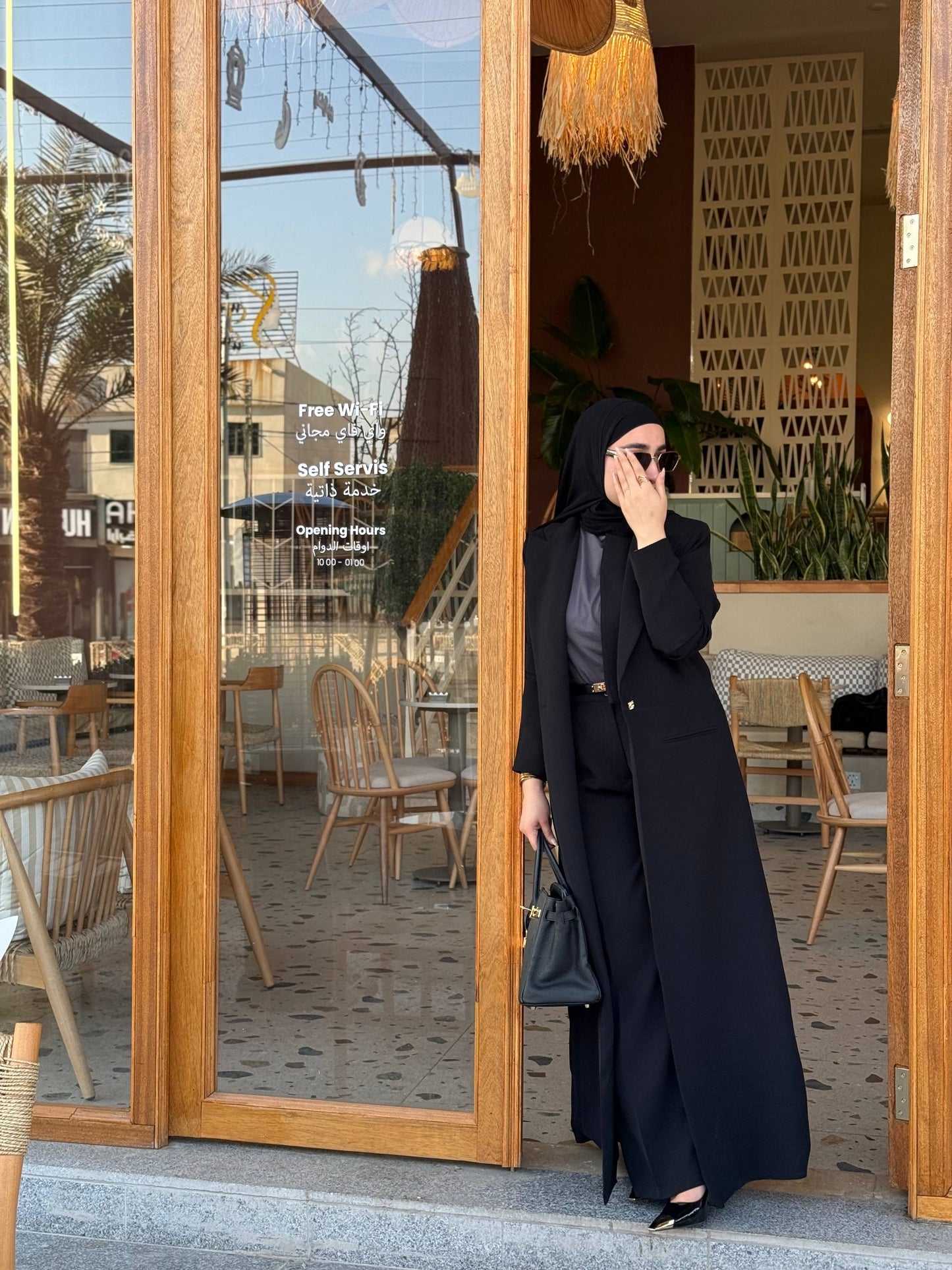 طقم جكيت رسمي طويل مع بنطلون "اسود"