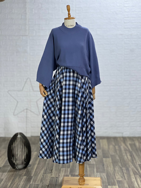 طقم تنورة و بلوز (ازرق)