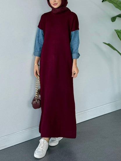 فستان مصوف وجينز