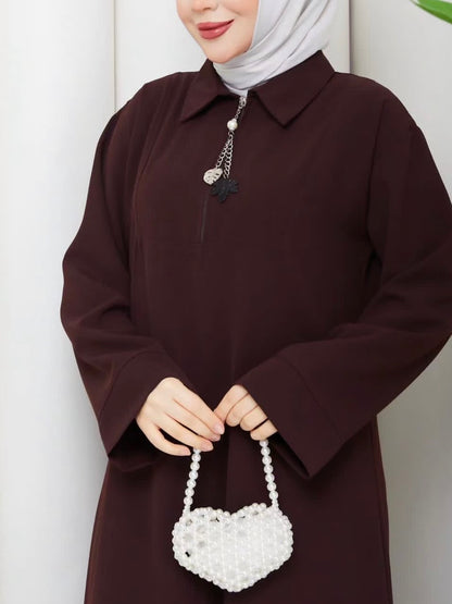 طقم قطعتين طويل بني