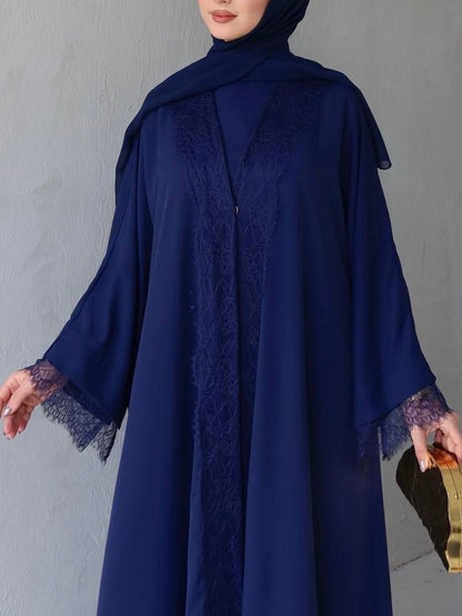 عباية مسكرة ب كبسات مع فستان ، طرف دانتيل