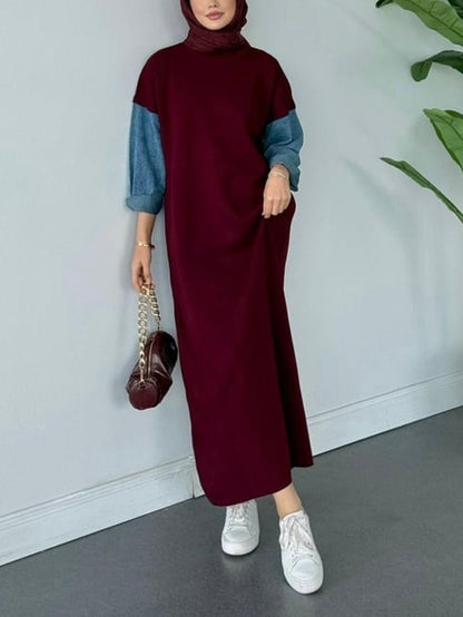 فستان مصوف وجينز