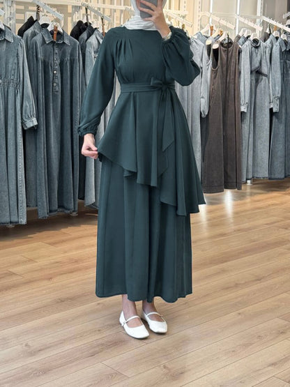 طقم بنطلون عريض و بلوز (جنزاري)