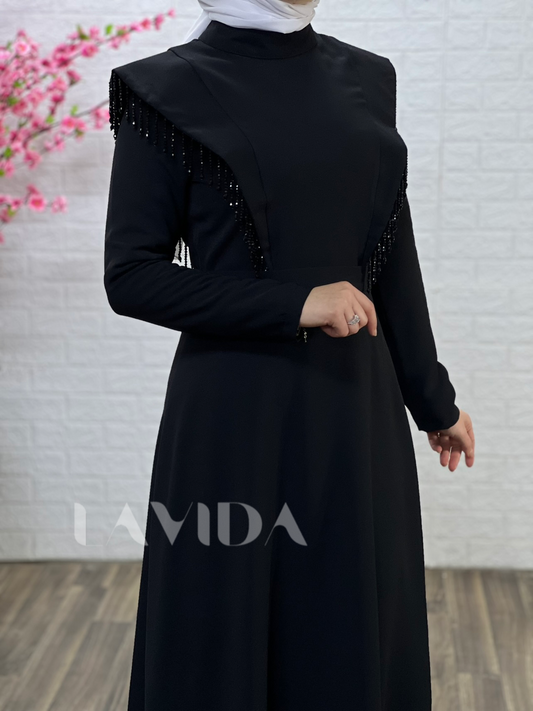 فستان كريستال أسود