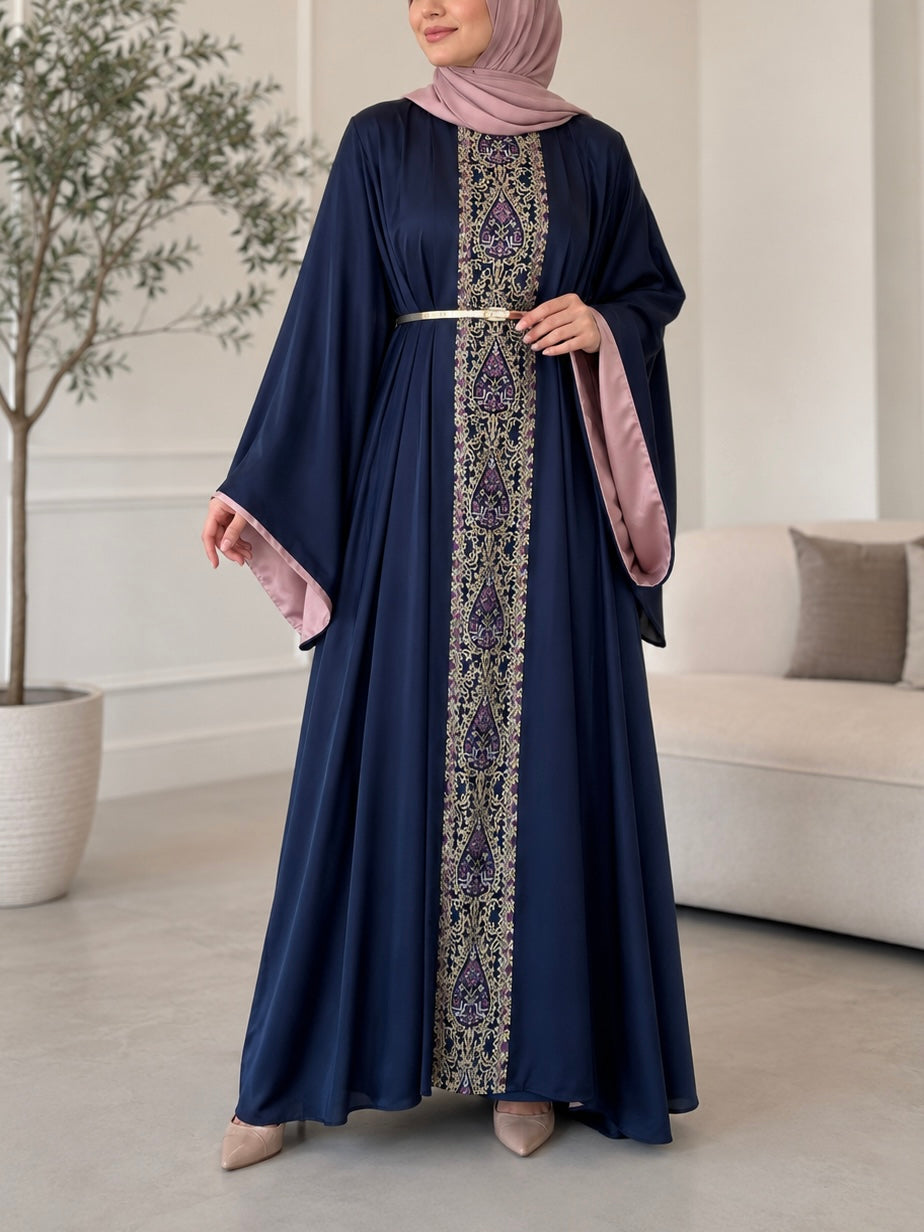عبايه مع فستان تطريز