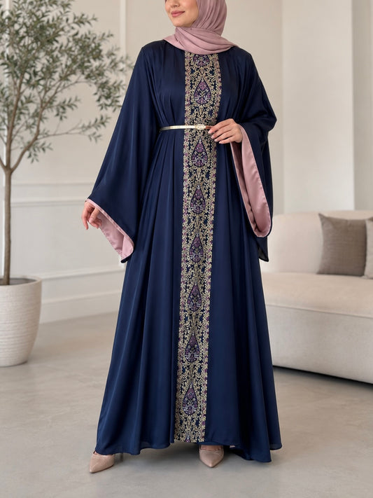 عبايه مع فستان تطريز